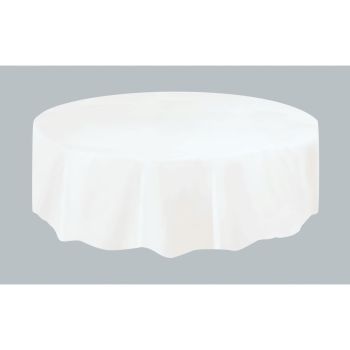 Față de Masă Rotundă Albă 213 cm