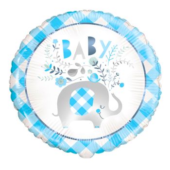 Balon bleu Baby cu elefant - 45 cm