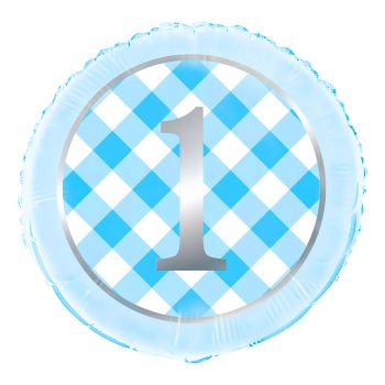 Balon bleu prima aniversare - 45 cm