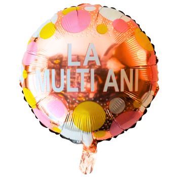 Balon roz deschis La mulți ani! 43 cm