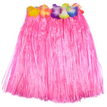 Fusta hawaiana scurta roz 40 cm