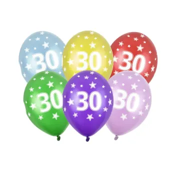 10 baloane sidefate latex 30 ani - 30 cm