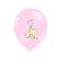10 baloane roz pastel cu buline albe si elefant - 30 cm