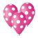 5 baloane roz din latex cu buline albe - 30 cm