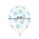10 baloane transparente cu flori bleu 30 cm