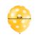 6 baloane galbene cu buline albe - 30 cm