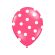 10 baloane roz inchis cu buline albe 30 cm