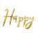Banner auriu Happy Birthday