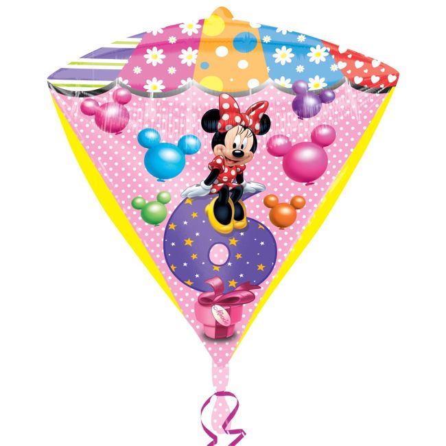 Balon folie metalizata diamondz Minnie Mouse cifra 6 - 43 cm