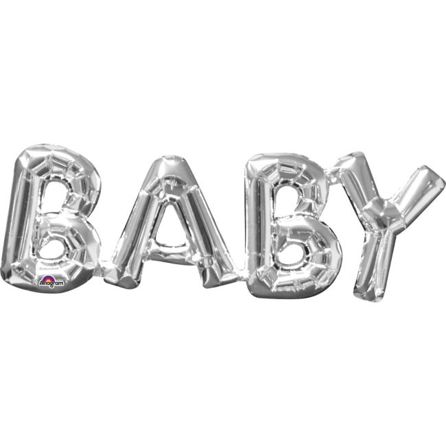 Balon folie argintiu BABY 66 x 22 cm