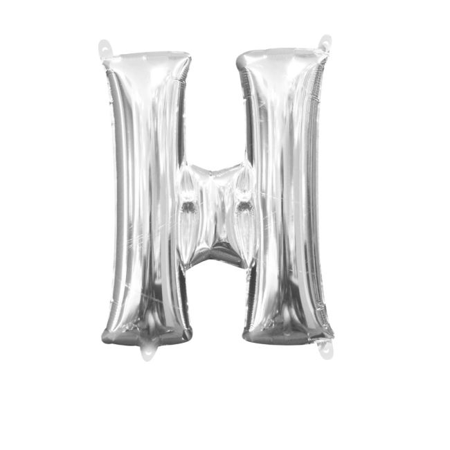 Balon mini folie argintiu litera H 25x33 cm