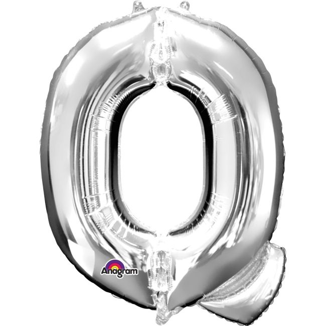 Balon mini folie argintiu litera Q 25x33 cm.