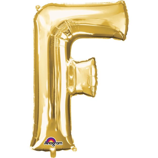 Balon mini folie auriu litera F 22x33 cm