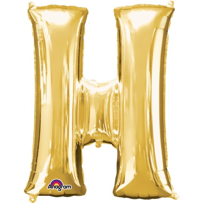 Balon mini folie auriu litera H 25x33 cm