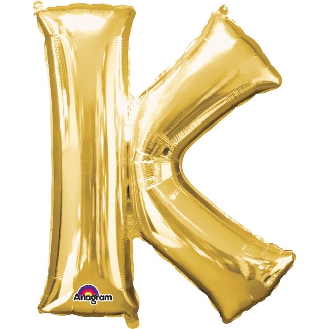Balon mini folie auriu litera K 25x33 cm