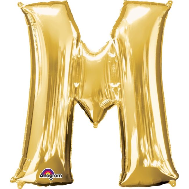 Balon mini folie auriu litera M 27x33 cm