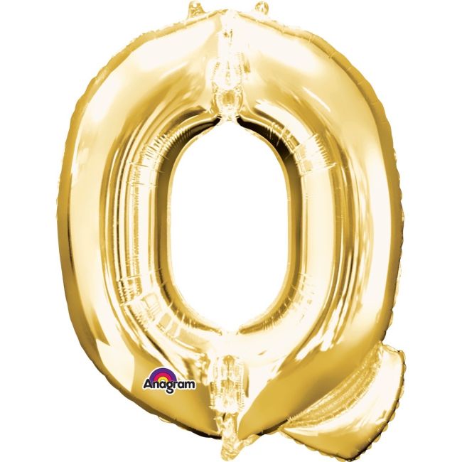 Balon mini folie auriu litera Q 25x33 cm.