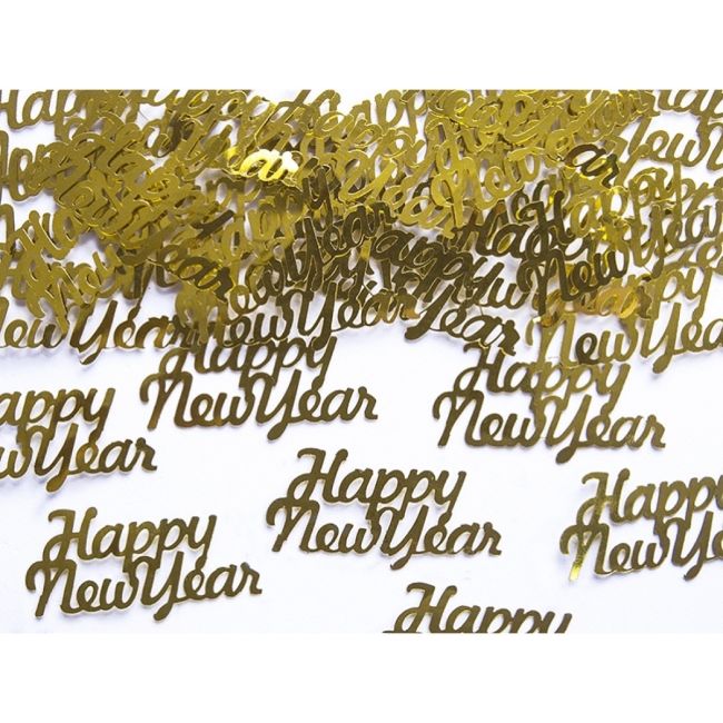 Confetti metalice aurii Happy New Year 3 gr.