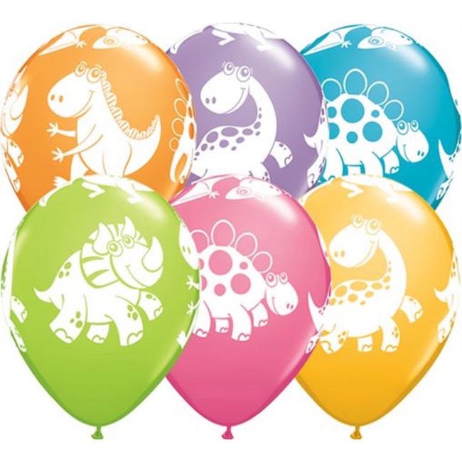 6 baloane pastel dinozaur 28 cm