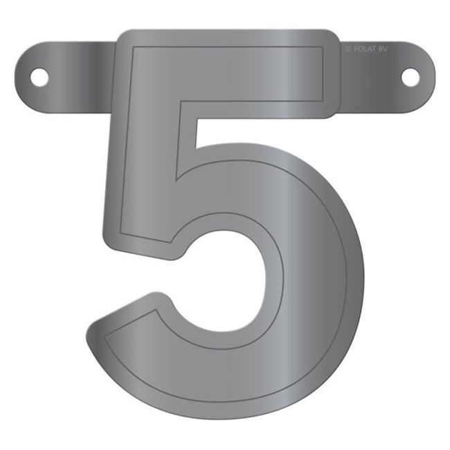 Cifra 5 argintie pentru banner