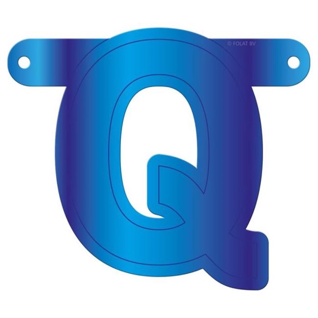 Litera Q albastra pentru banner