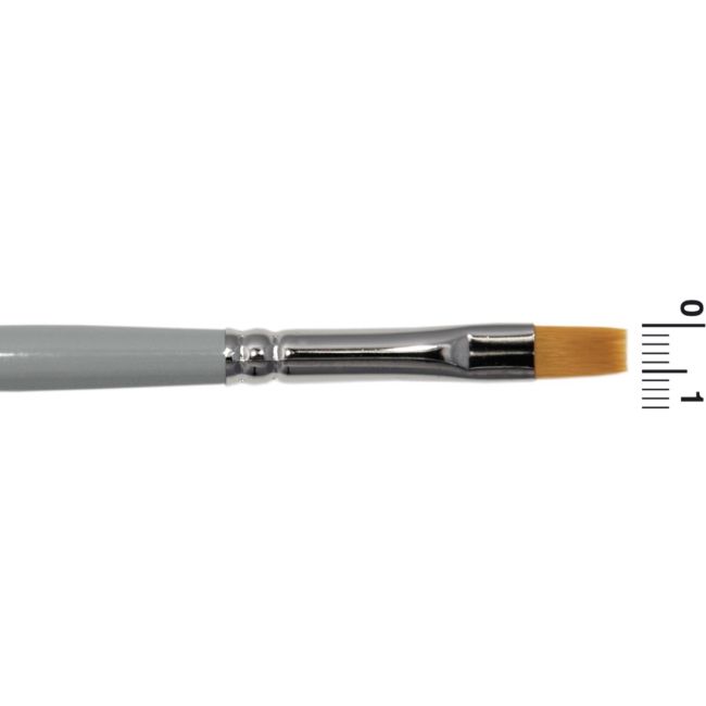 Pensula plata din par artificial cu fir lung - Grimas S6