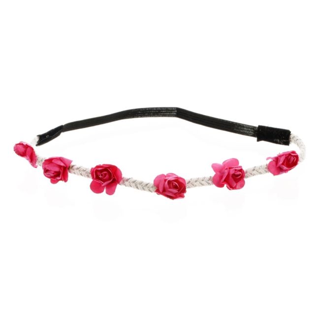 Coronita hippie cu floricele roz