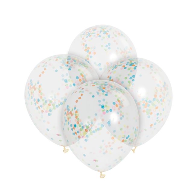 6 Baloane cu confetti multicolore - 30.5 cm