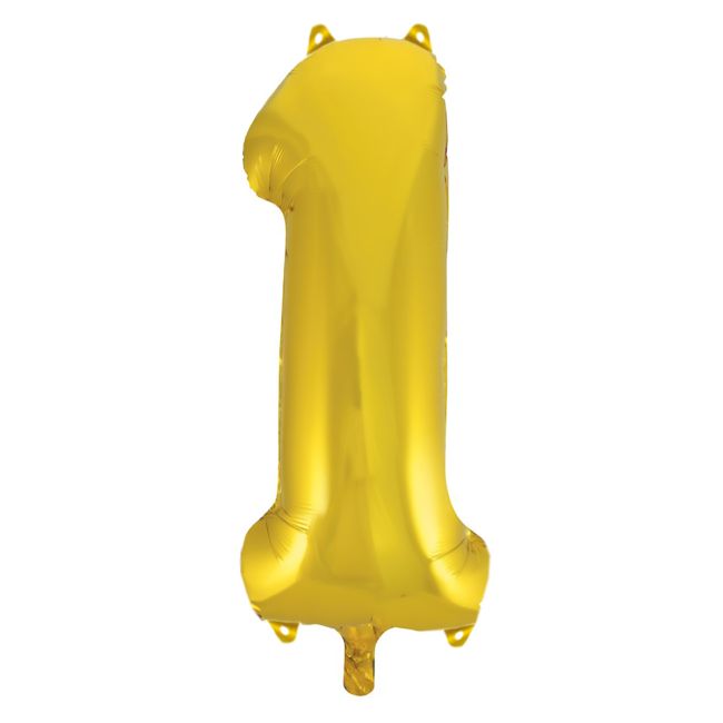 Balon folie auriu cifra 1 - 90 cm
