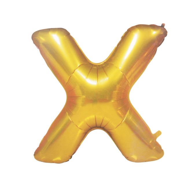 Balon folie auriu litera X - 86 cm