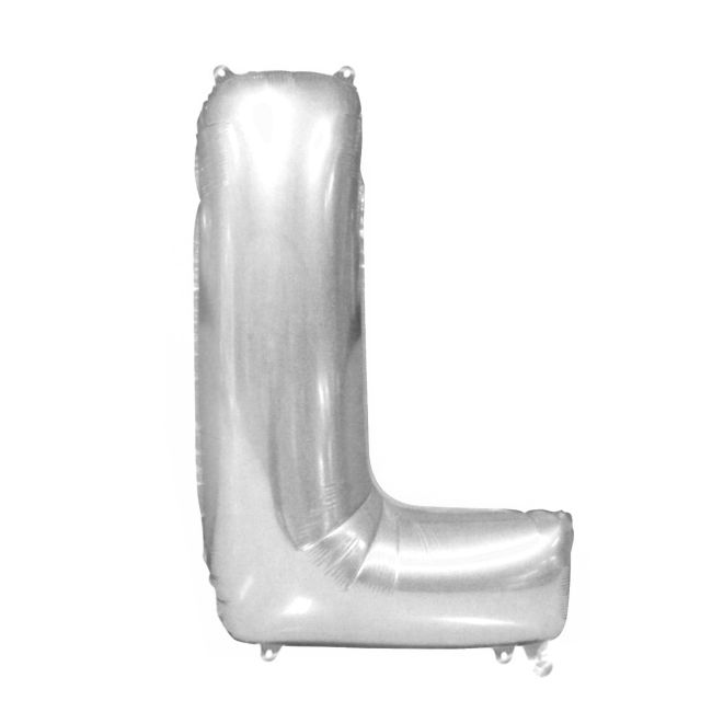 Balon folie argintiu litera L - 86 cm