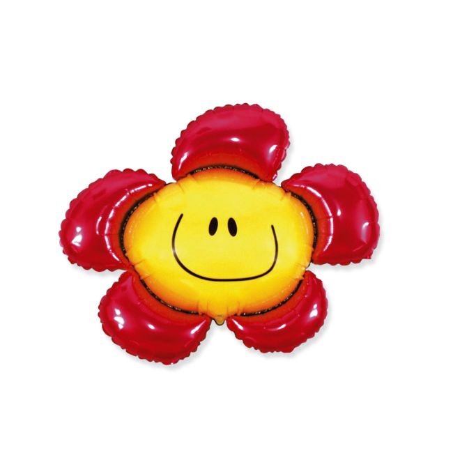 Balon folie floare rosie 35 cm
