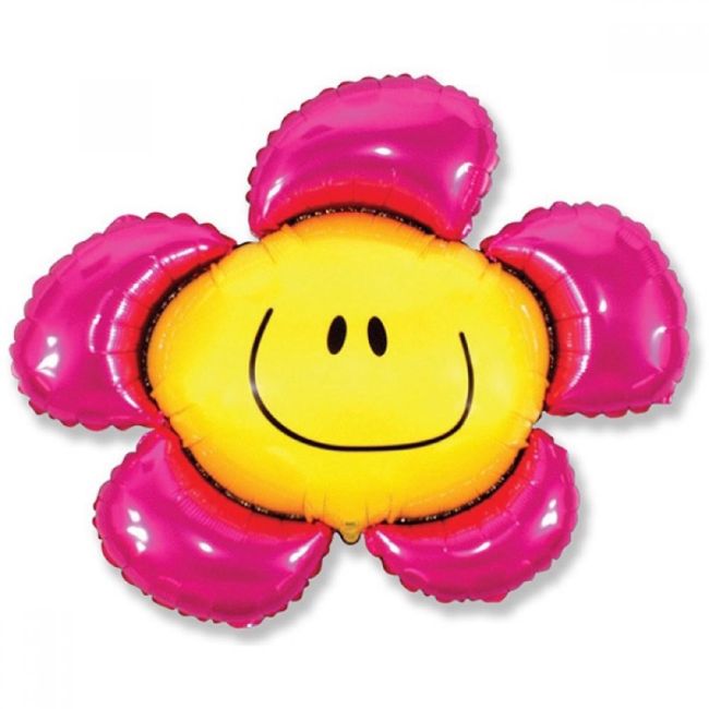 Balon folie urias floare roz 60 cm