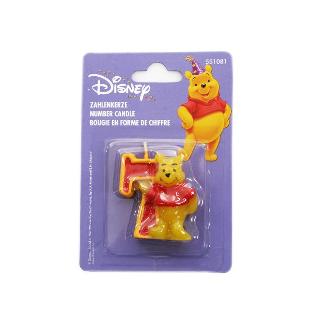 Lumanare 3D pentru tort cifra 7, Winnie the Pooh