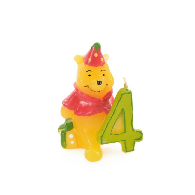 Lumanare 3D Winnie the Pooh Disney, cifra 4, inaltime 6 cm