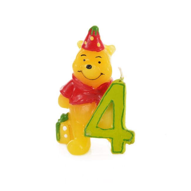 Lumanare 3D Winnie the Pooh Disney, cifra 4, inaltime 6 cm