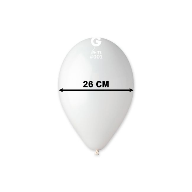 Baloane albe Gemar 26 cm - 100 buc.