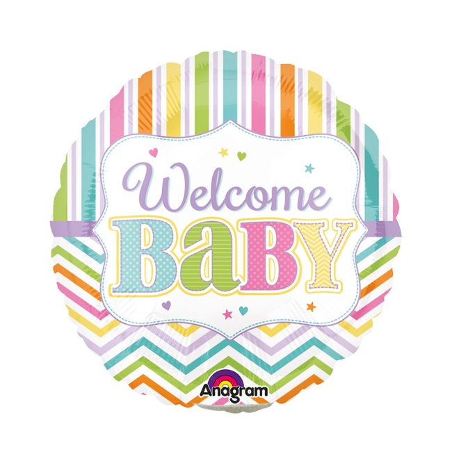 Balon folie multicolora Welcome Baby 23 cm