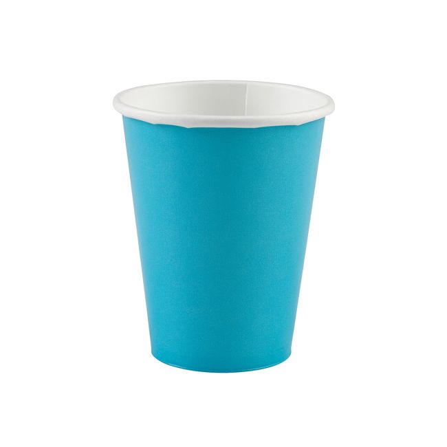 Pahare bleu din carton pentru party la set de 8 pahare de 266 ml