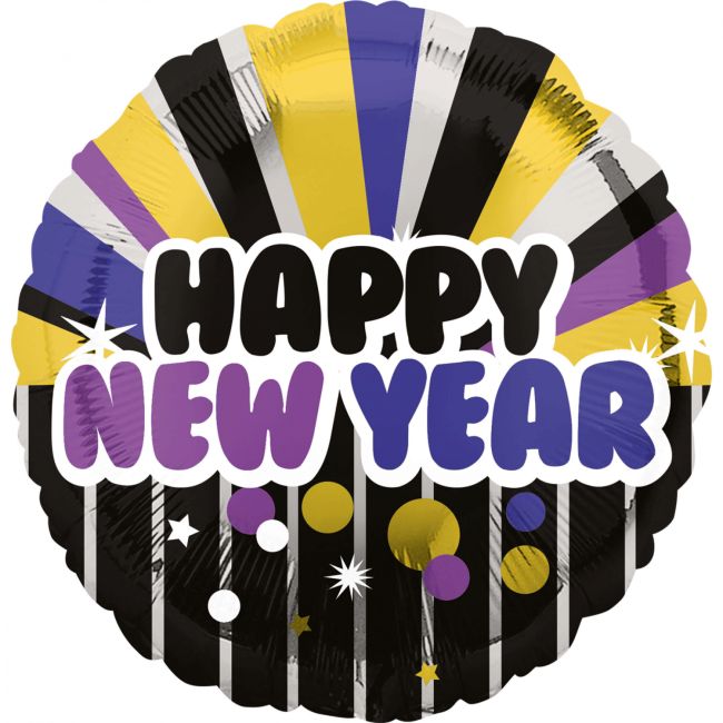 Balon colorat Happy New Year - 43 cm