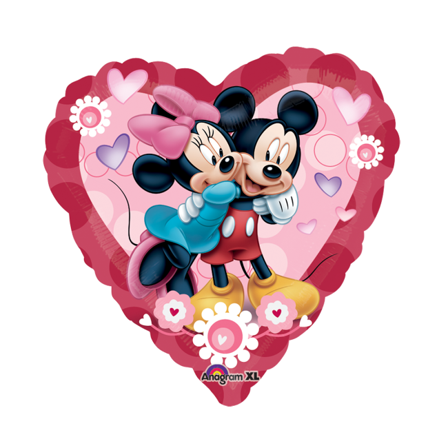 Balon folie Mickey and Minnie Heart, 81 cm