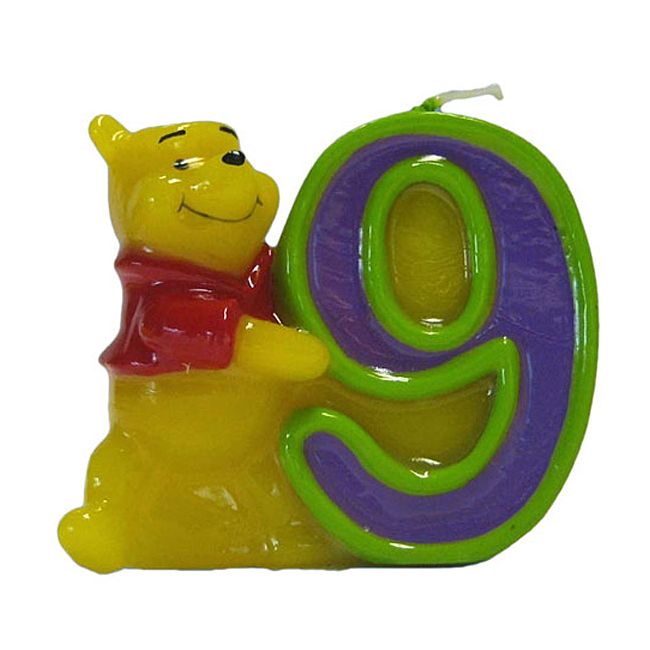 Lumanare 3D pentru tort cifra 9, Winnie the Pooh