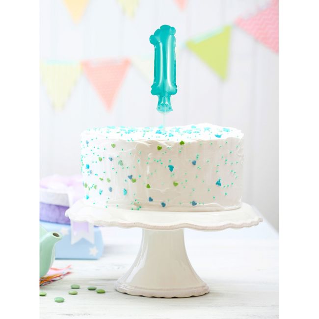 Balon decorativ cifra 1 bleu - 13 cm