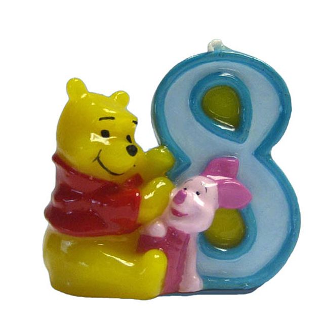Lumanare 3D pentru tort cifra 8, Winnie the Pooh