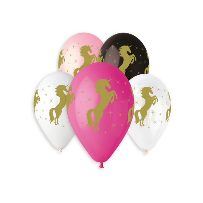 5 baloane cu Unicorn - 32 cm