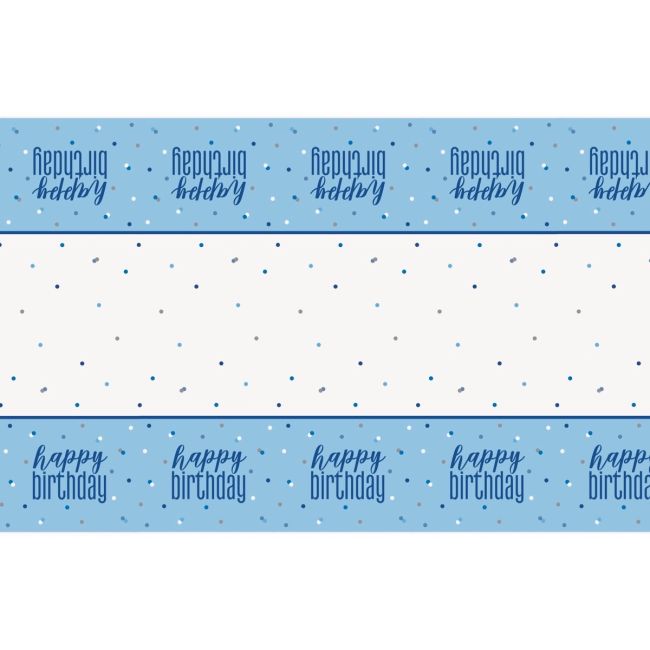 Fata de masa bleu Happy Birthday - 137 x 213 cm	