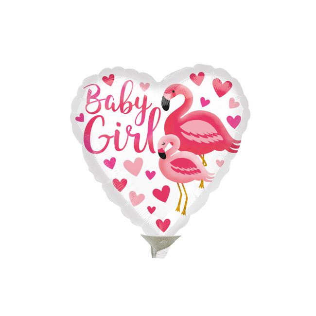 Mini balon inima flamingo - 23 cm