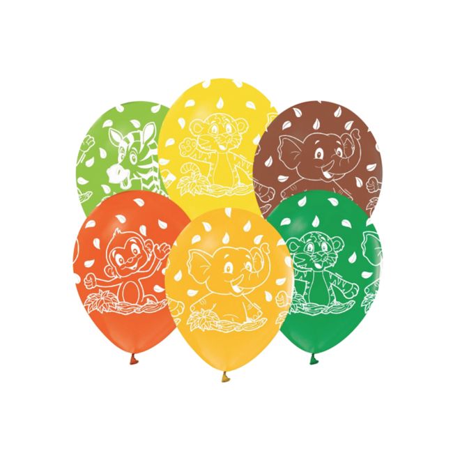 5 baloane colorate Junglă - 30 cm