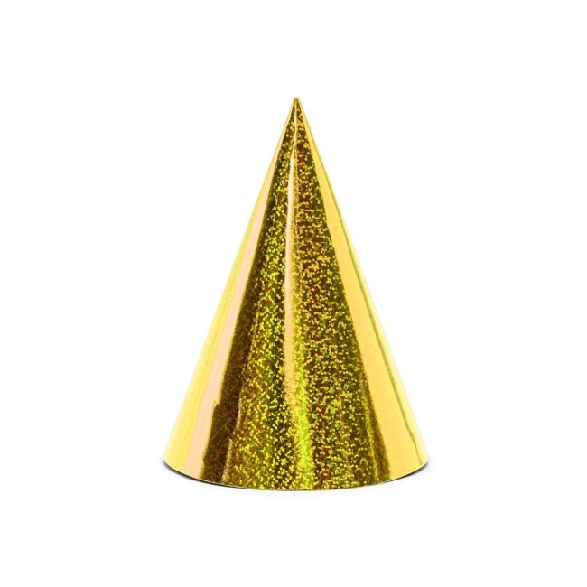 6 Coifuri aurii holografice - 16 cm