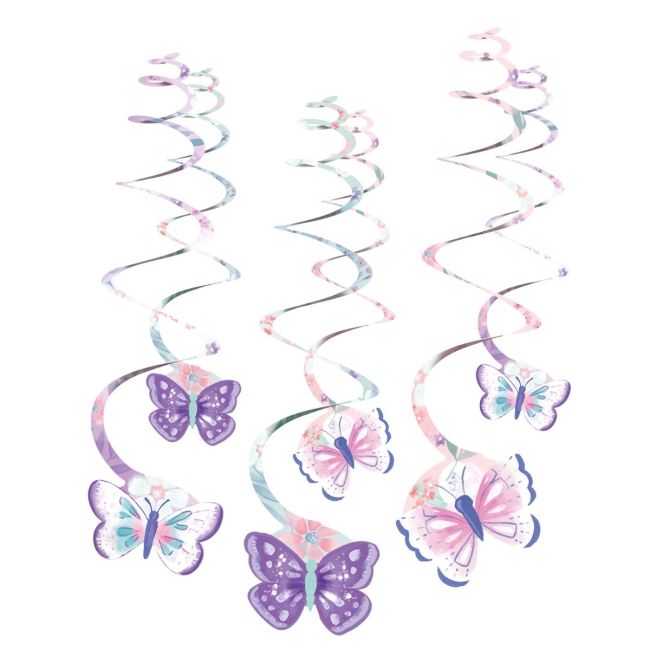6 spirale decorative fluturi
